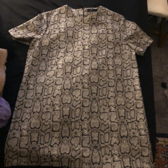 ZARA NWT Snake Print Shift Dress - Picture 5 of 7